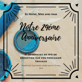 C'est notre anniversaire !      Bénéficiez de 10% de réduction !